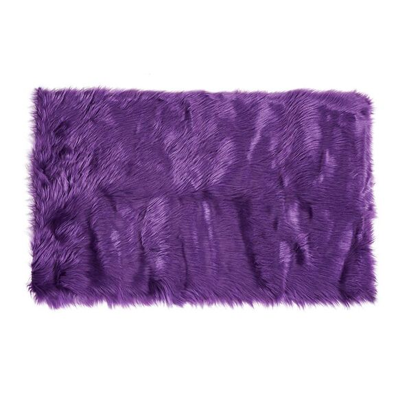 Soft Faux Fur Rug Indoor Fluffy Area Rugs Rectangle Floor Mat 2 x 3ft Purple - Picture 1 of 6